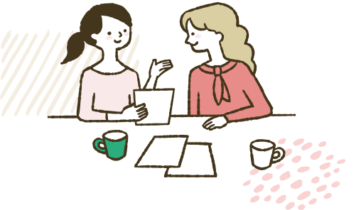 The two women take their seats and then chat